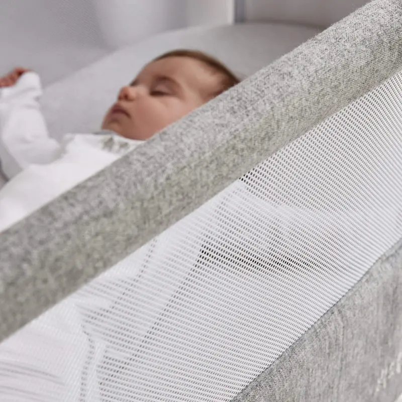 Mamas & Papas Lua Grey Bedside Crib Star/Stripe Bundle 2