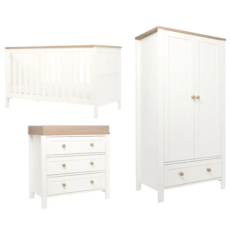 Mamas & Papas Wedmore 3 Piece Cotbed Range In White/Natural 1