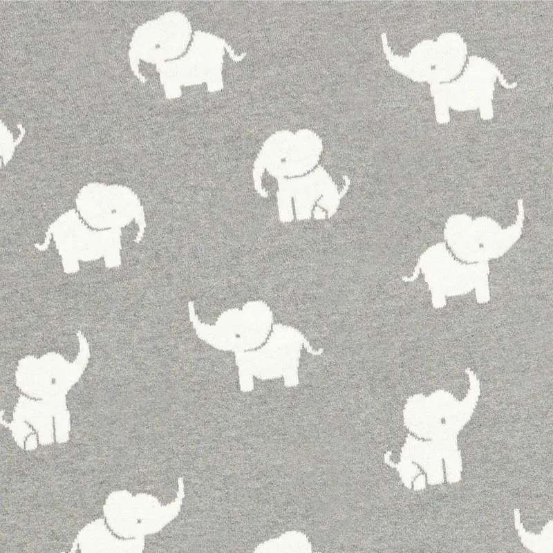 Mamas & Papas Welcome To The World Knitted Elephant Blanket In Grey 2