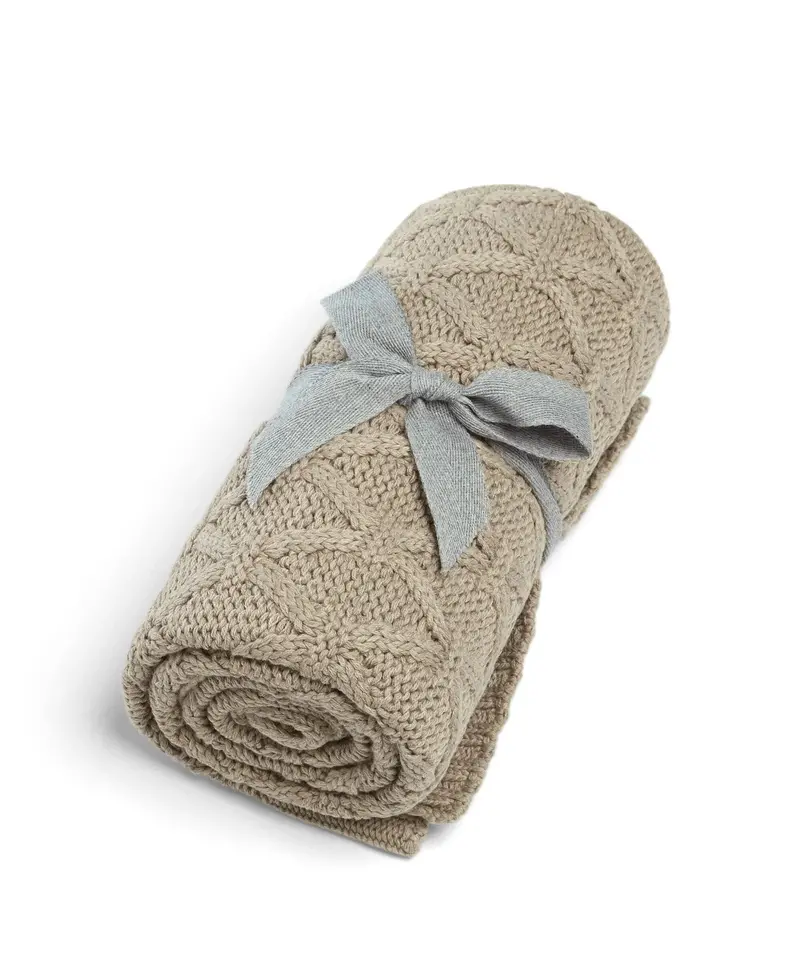 Mamas & Papas Welcome To The World Seedling Knitted Blanket In Diamond 1