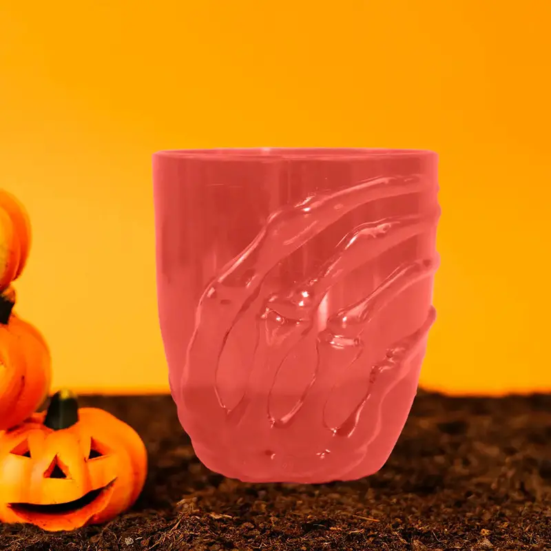 Mano Fantasmal, Vaso De Plástico, Color Rojo 1