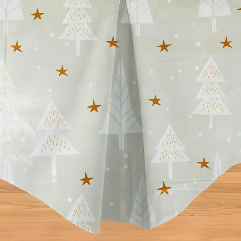 Mantel Con Diseño De Árboles Navideños 1