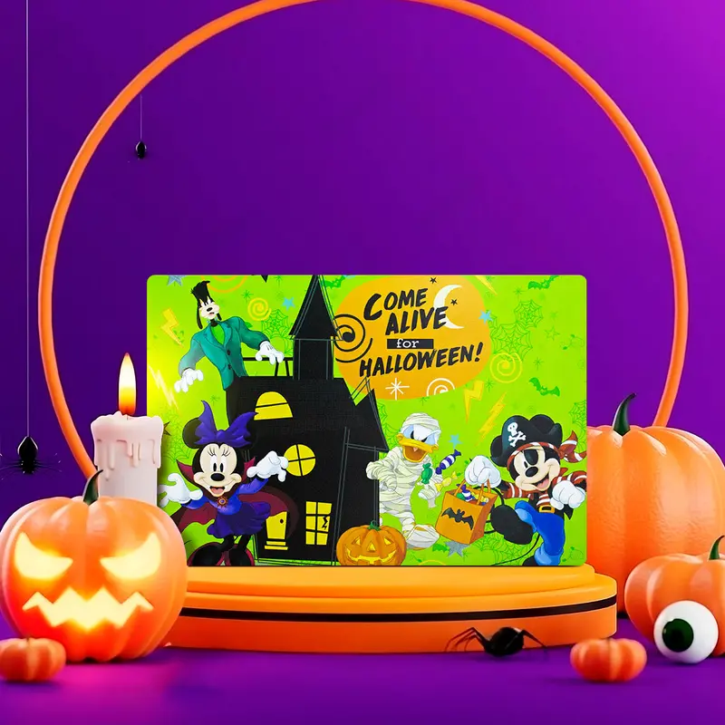 Mantel Individual Mickey Y Minnie Mouse Color Verde 1