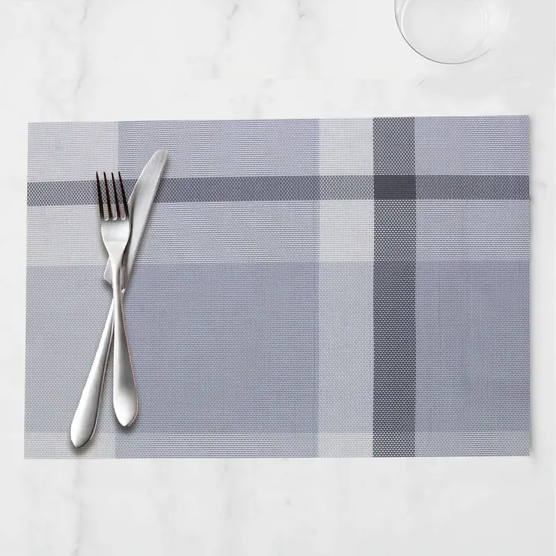 Mantel Individual Para Comer Color Gris Con Beige 30X45cm 1