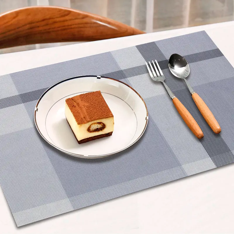 Mantel Individual Para Comer Color Gris Con Beige 30X45cm 2