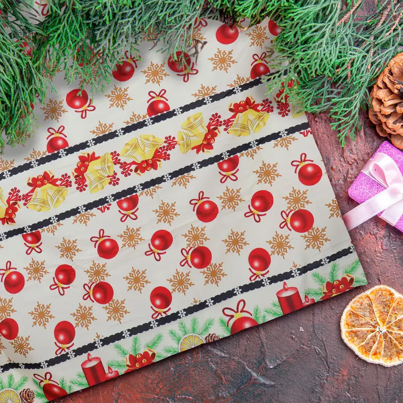 Mantel Navideño, Color Beige, 2X1.5 M 2