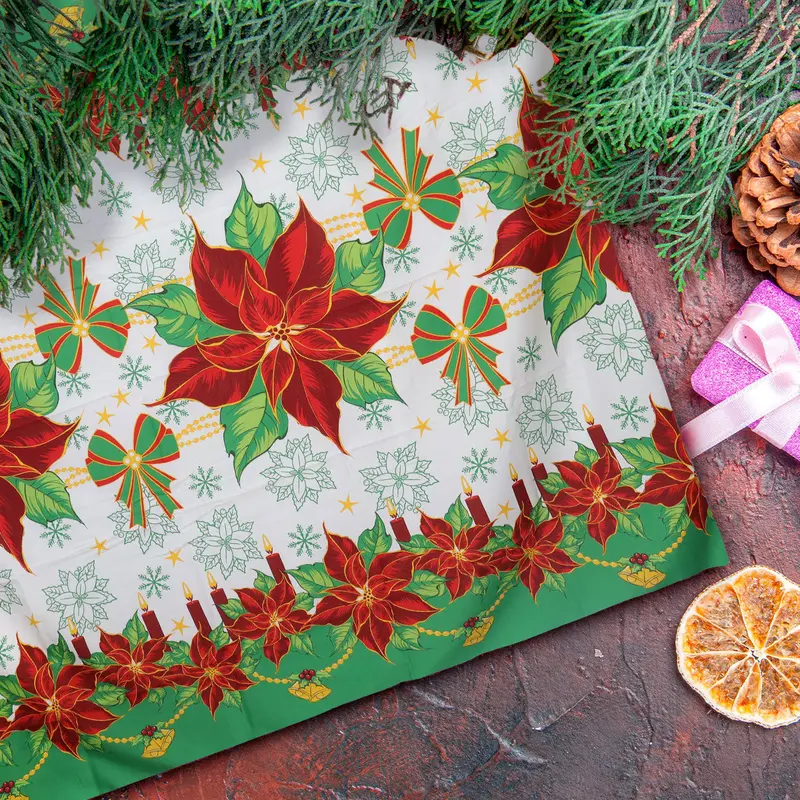 Mantel Navideño, Diseño De Colores, 2X1.5 M 2