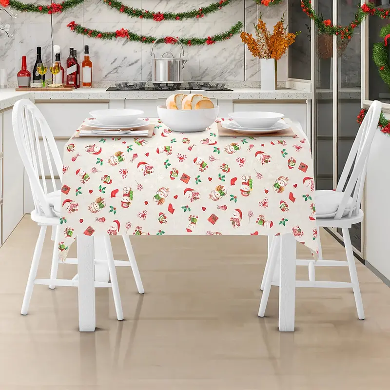 Mantel Navideño, Muñecos De Nieve 1
