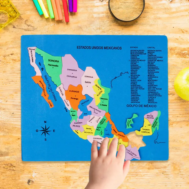 Mapa Didáctico De Foamy De Los Estados Unidos Mexicanos, Color Azul Rey 1