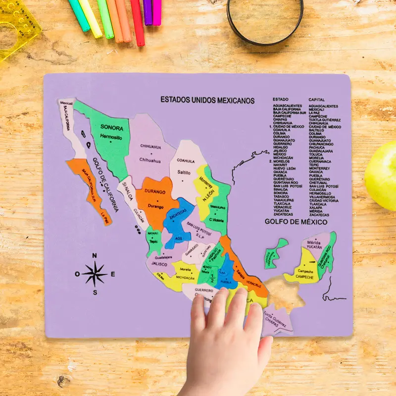 Mapa Didáctico De Foamy De Los Estados Unidos Mexicanos, Color Lila 1