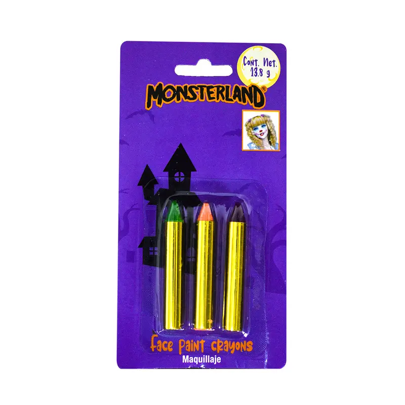 Maquillaje Monsterland Verde Naranja Negro 1