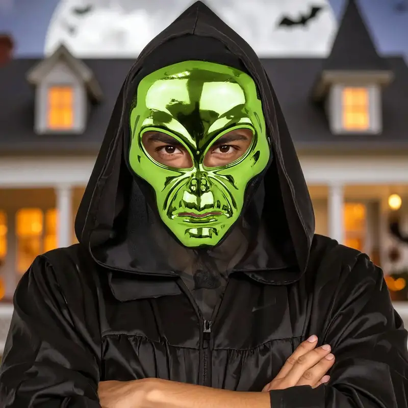 Máscara Alien, Color Verde, Disfraz De Halloween 1