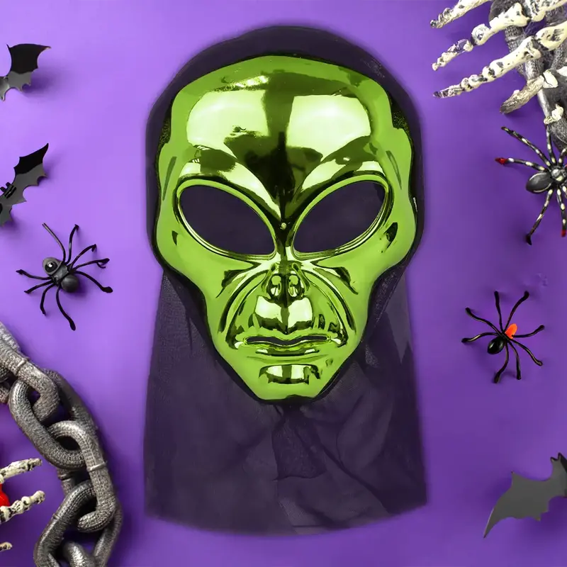 Máscara Alien, Color Verde, Disfraz De Halloween 2