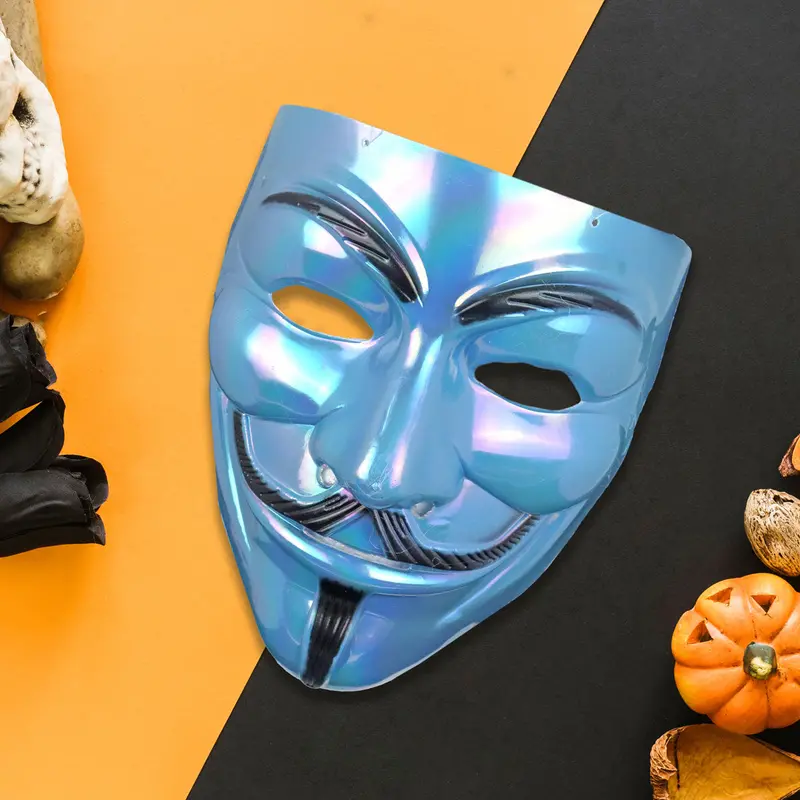 Máscara Anonymous Color Azul Para Disfraz De Halloween 2
