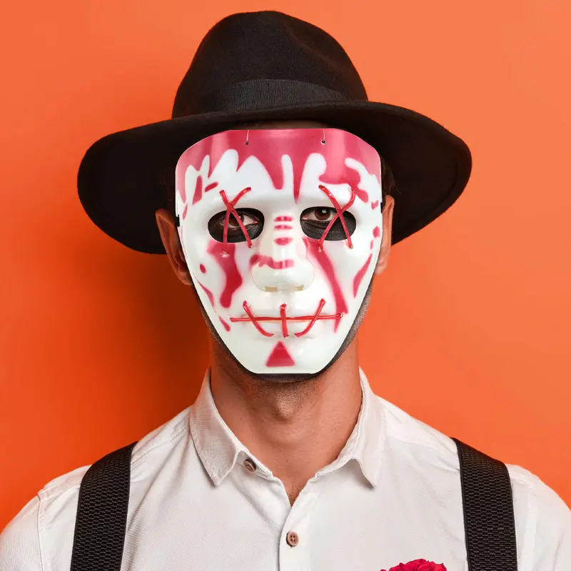 Máscara Color Blanco Para Disfraz The Purge 1