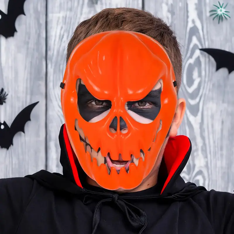 Máscara, Color Naranja, Disfraz De Halloween 1