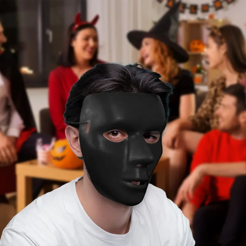 Máscara Color Negro, Disfraz De Halloween 1