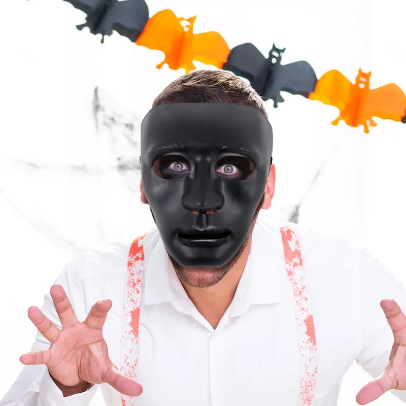 Máscara Color Negro Para Disfraz De Halloween 1