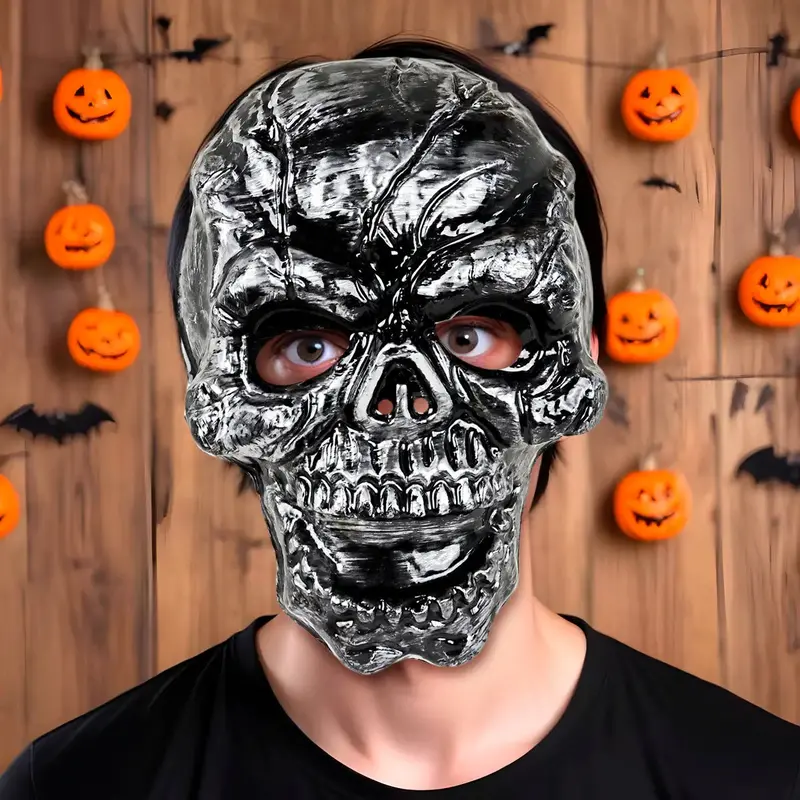 Máscara, Color Plata, Disfraz De Halloween 1