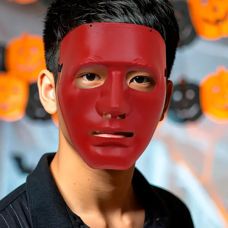 Máscara Color Rojo, Disfraz De Halloween 1