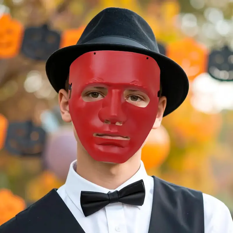 Máscara Color Rojo, Disfraz De Halloween 2