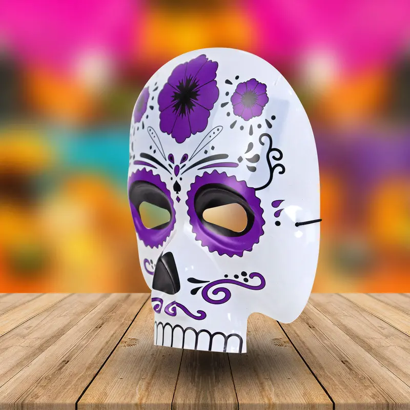 Máscara Con Diseño De Calavera Color Morado 2