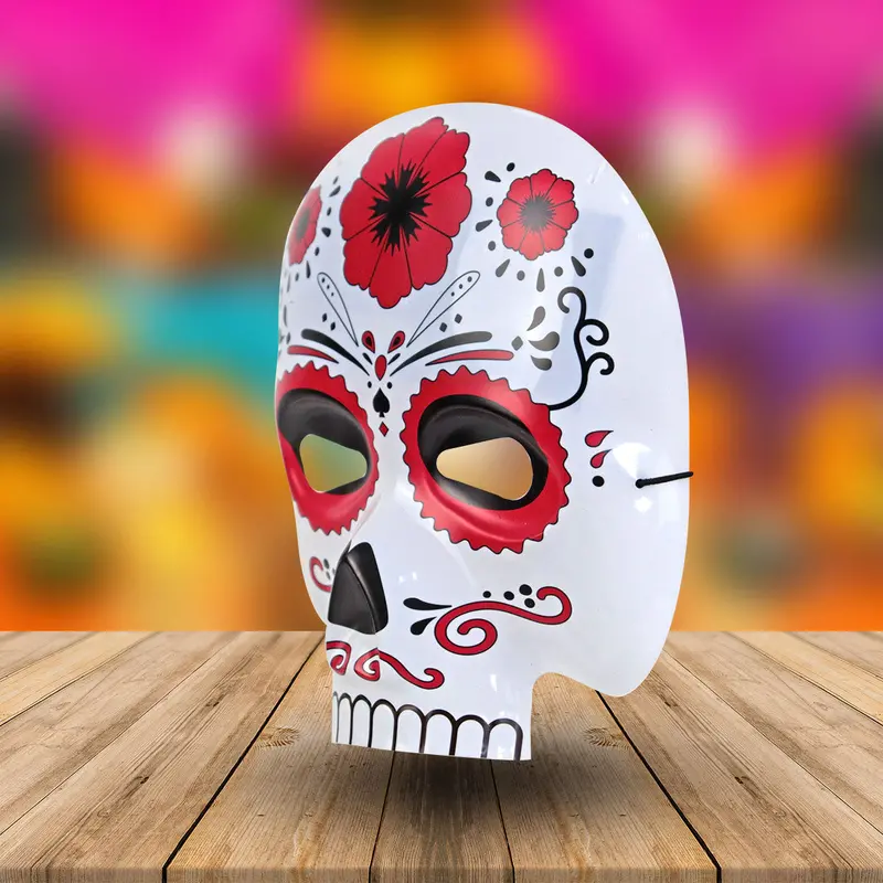 Máscara Con Diseño De Calavera, Color Rojo 2