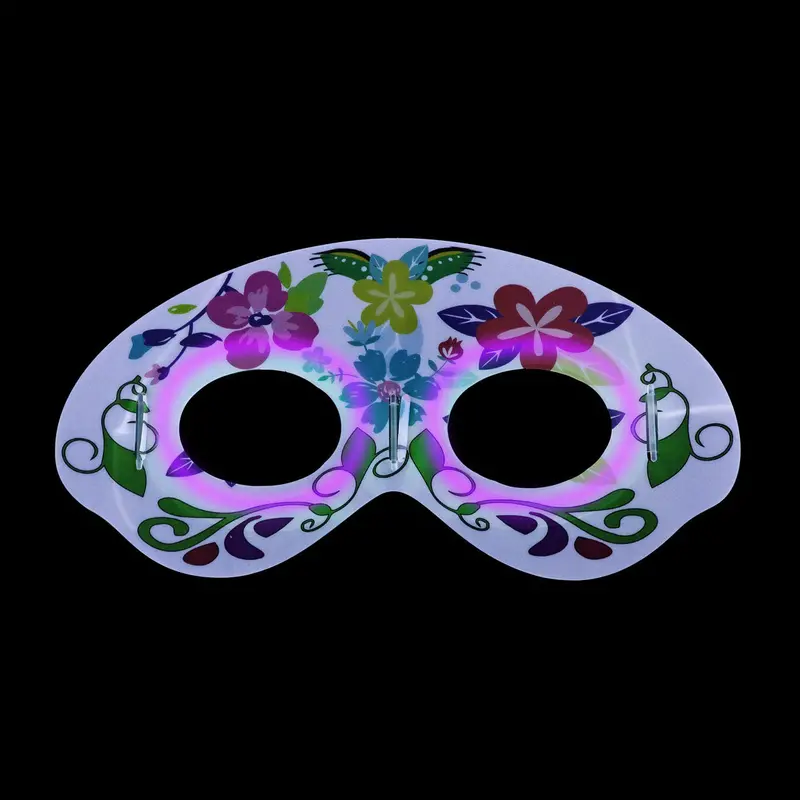 Máscara Con Diseño De Catrina Fluorescente Color Morado 2
