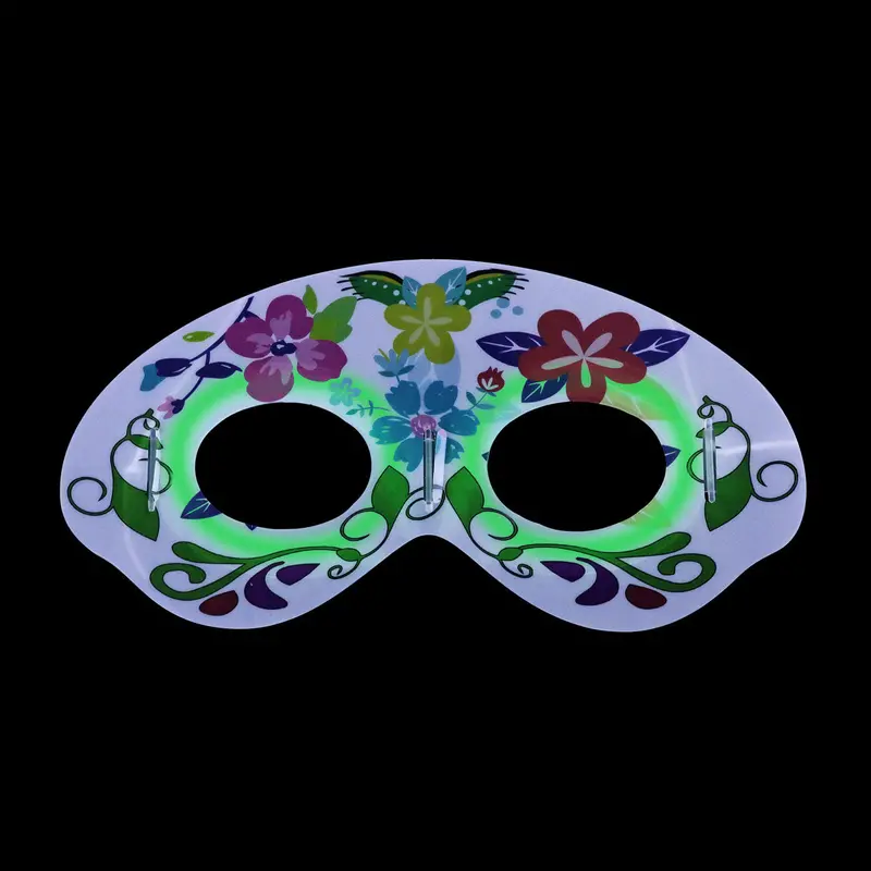 Máscara Con Diseño De Catrina Fluorescente Color Verde 2