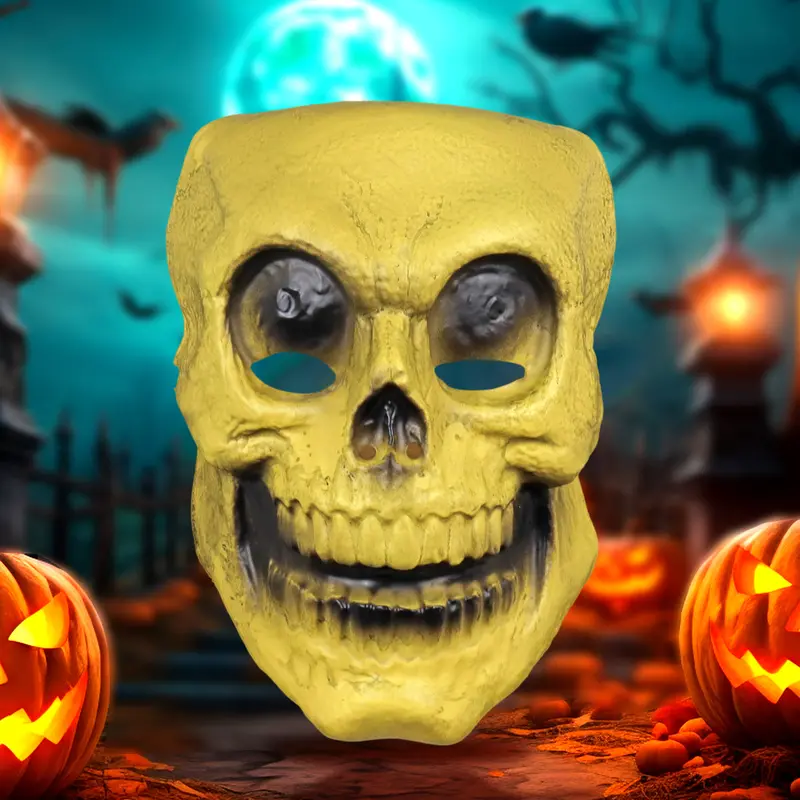 Máscara Con Diseño De Cráneo Sonriente Para Disfraz De Halloween 2