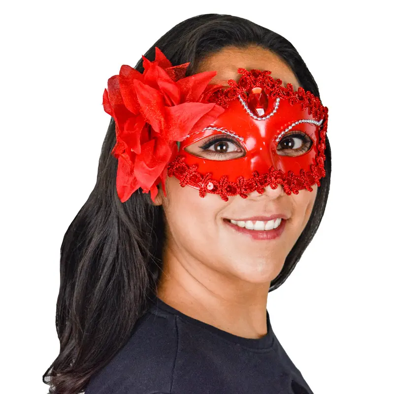 Máscara De Disfraz Para Adultos, Color Rojo 1