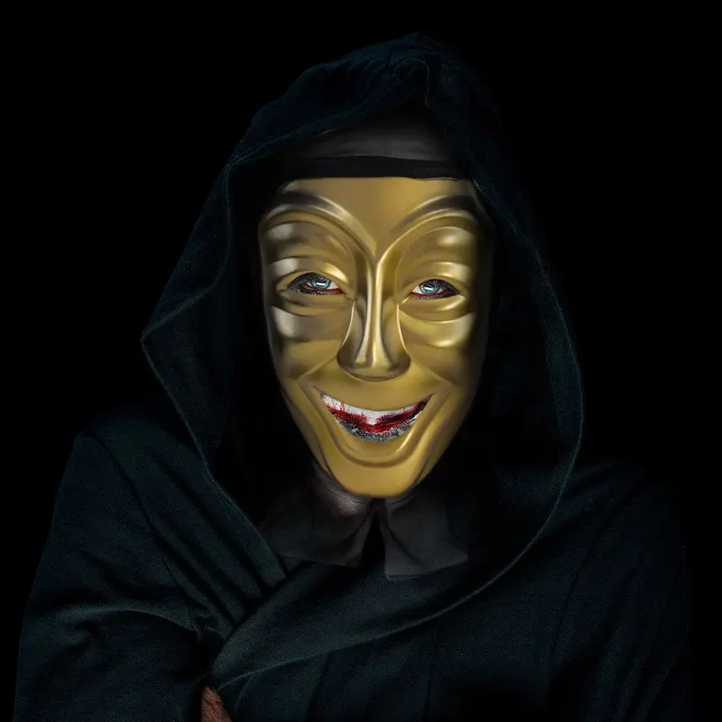 Máscara De Teatro Color Oro Para Disfraz 1