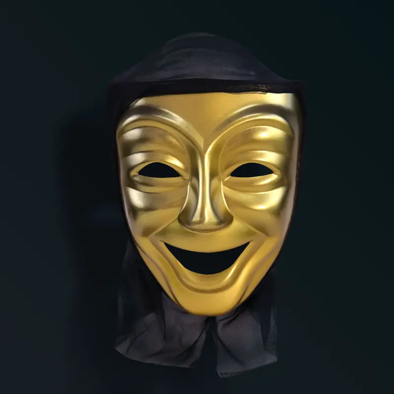 Máscara De Teatro Color Oro Para Disfraz 2
