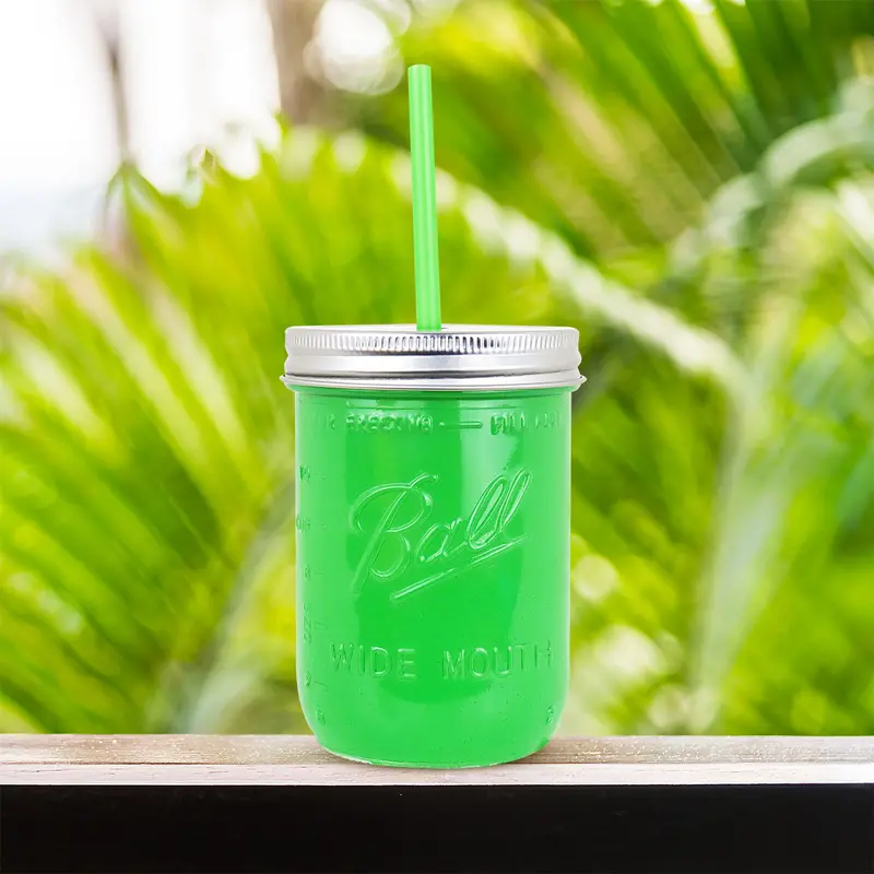 Mason Jar Color Verde 350Ml 1