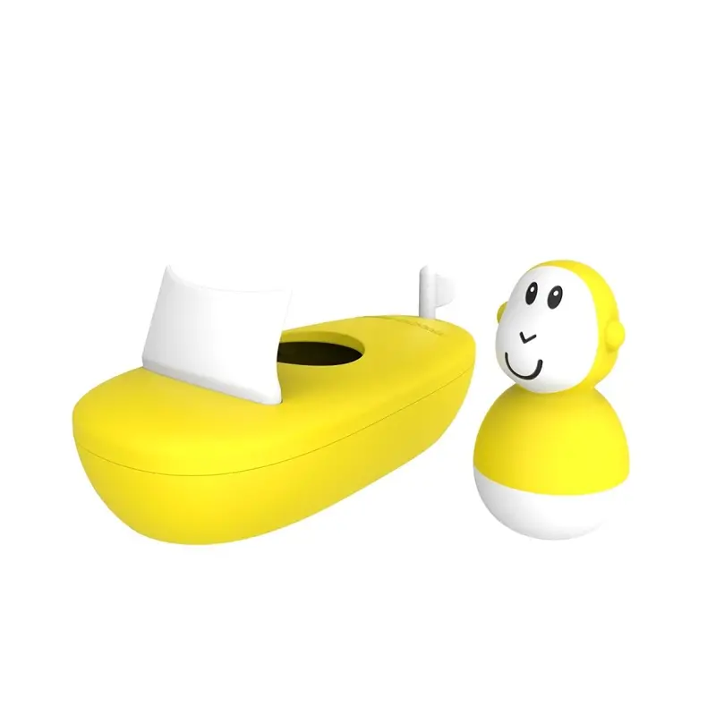 Matchstick Monkey Bathtime Boat Set - Yellow 1