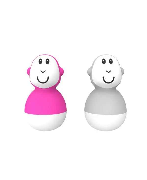 Matchstick Monkey Bathtime Wobblers - Pink & Cool Grey 1