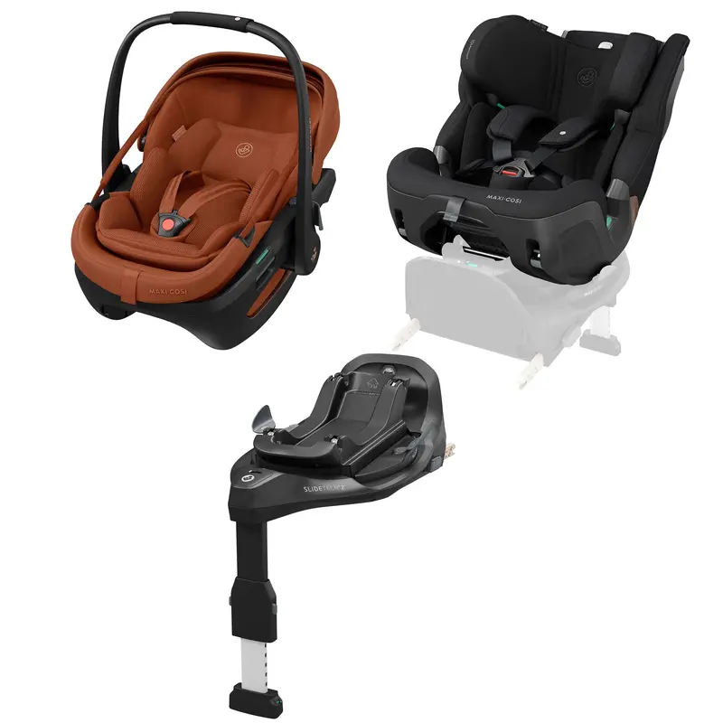 Maxi-Cosi Coral Slide Pro, Pearl Xl Slide Pro & Base Bundle In Copper Terra 1