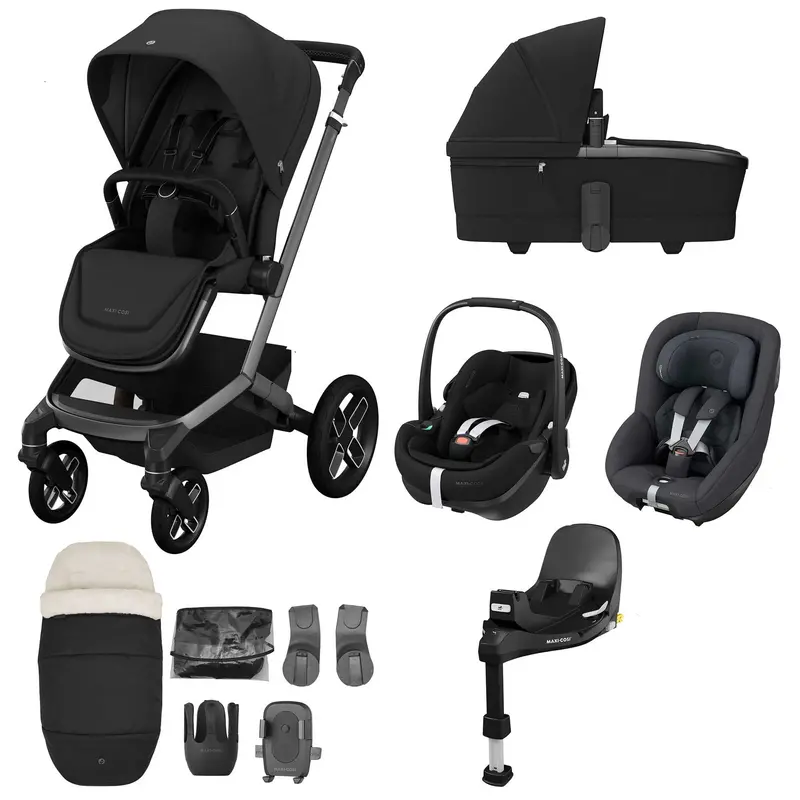 Maxi-Cosi Fame 10 Piece Premium Family 360 Pro Bundle In Twillic Black 1
