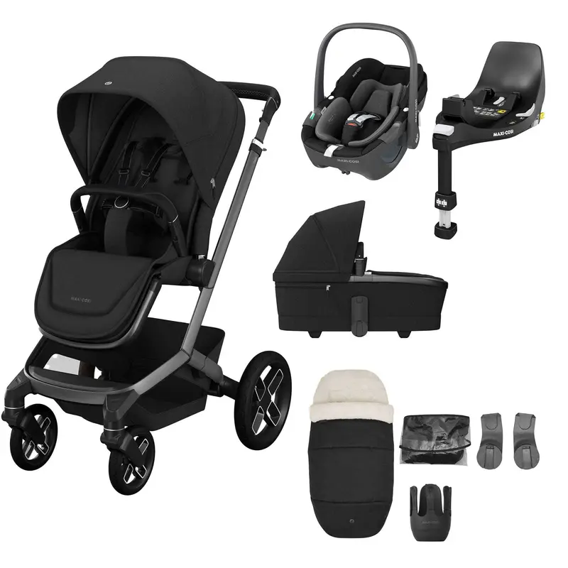 Maxi-Cosi Fame 8 Piece Complete Bundle In Twillic Black 1