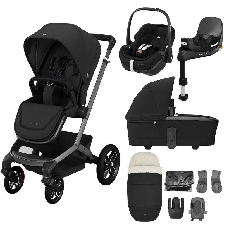 Maxi-Cosi Fame 9 Piece Premium Bundle In Twillic Black 1