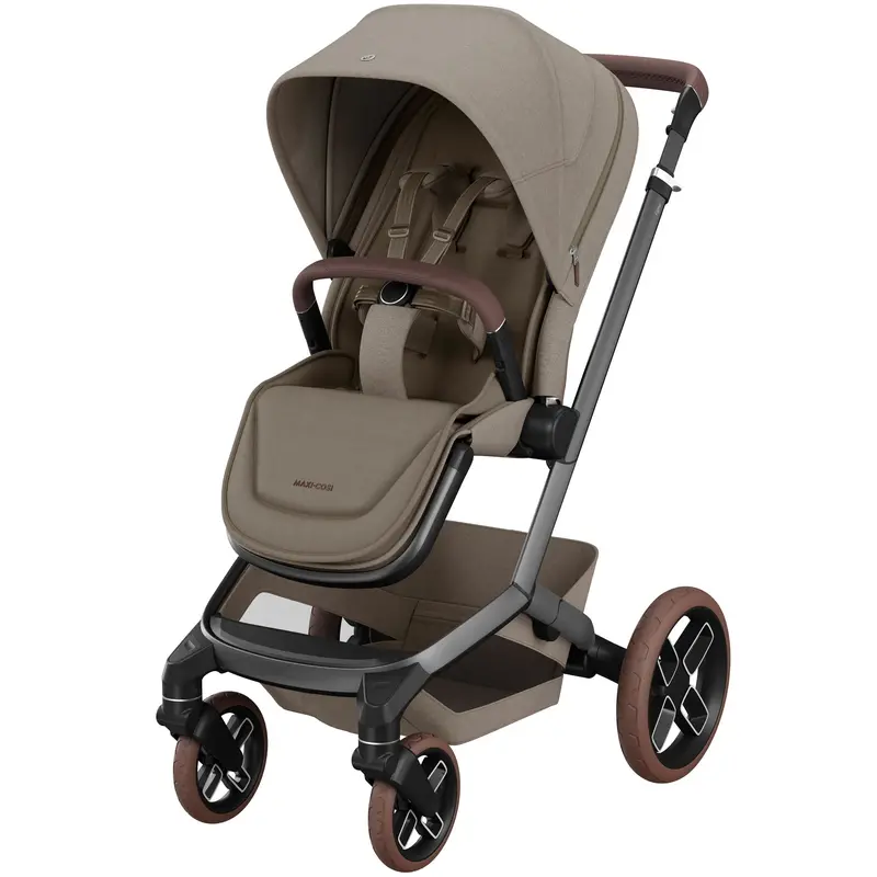 Maxi-Cosi Fame 9 Piece Premium Bundle In Twillic Truffle (Brown Wheels) 2