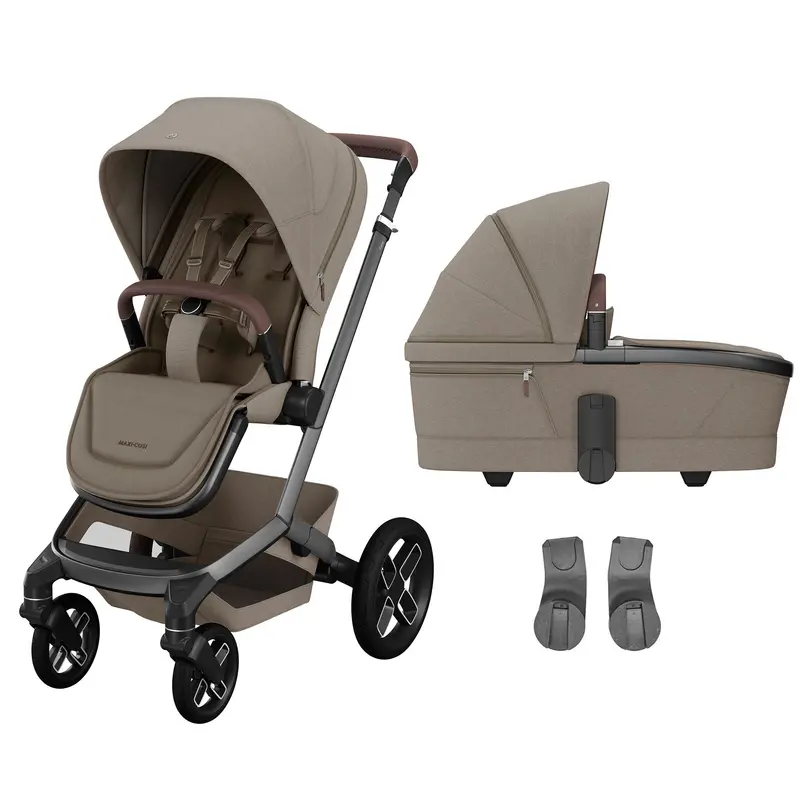 Maxi-Cosi Fame Pram With Carrycot In Twillic Truffle (Black Wheels) 1