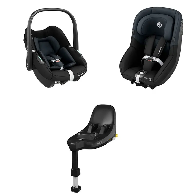 Maxi-Cosi Pebble S & Pearl S Family Car Seat Bundle In Tonal Black 1