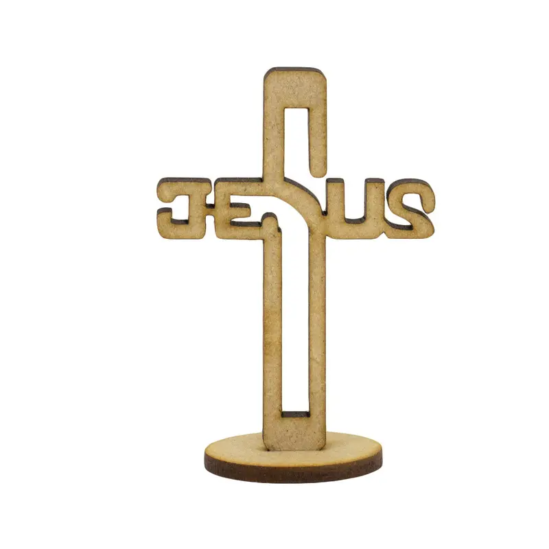 Mdf Decorativo Cruz Jesús 10Cm 2