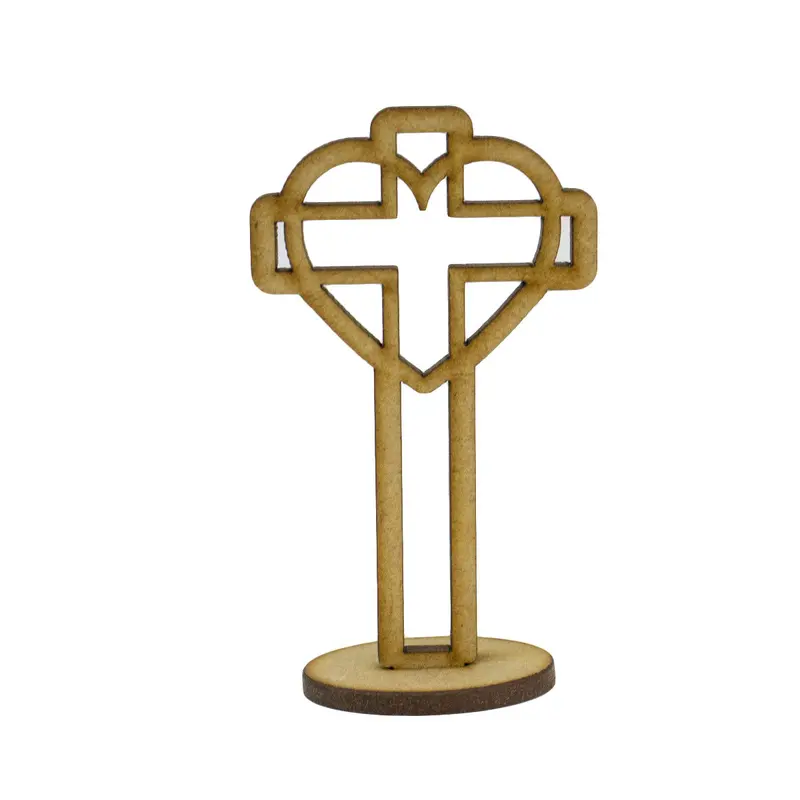 Mdf Decorativo Cruz, Sagrado Corazón 10Cm 2