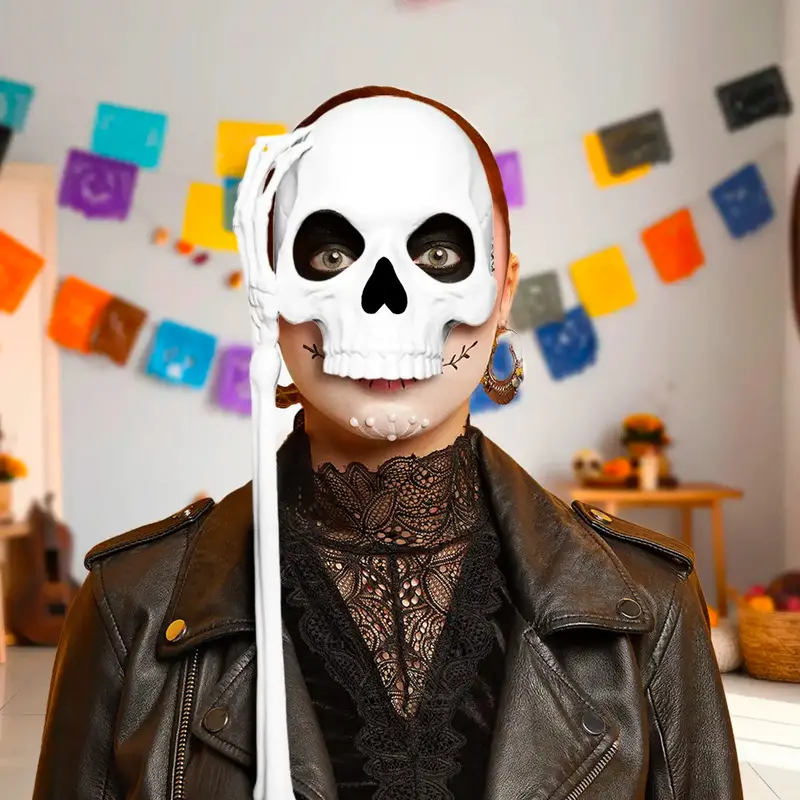 Media Máscara, Cráneo, Disfraz De Halloween 1