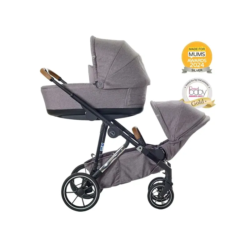 Mee-Go Uno Plus 2-In-1 Pushchair & Pram - Grey/Chrome 1