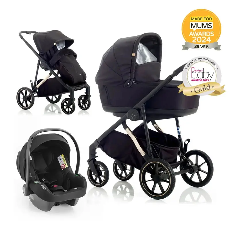 Mee-Go Uno Plus 3-In-1 Travel System - Black/Chrome 1
