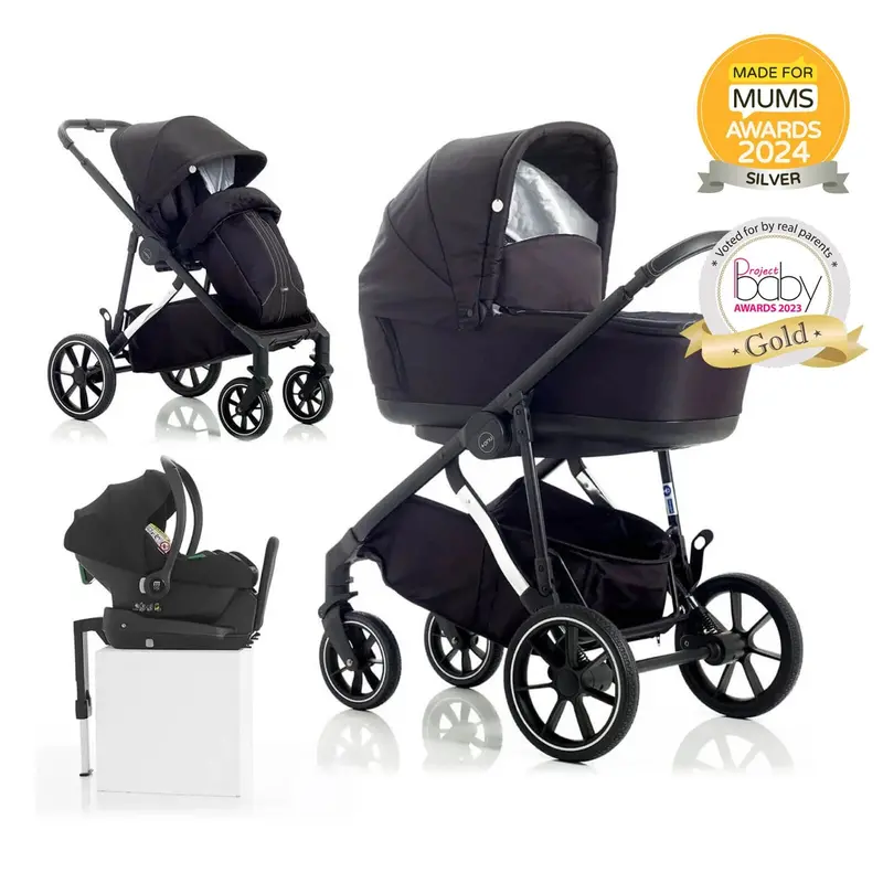 Mee-Go Uno Plus 3-In-1 With Isofix Base Travel System - Black/Chrome 1