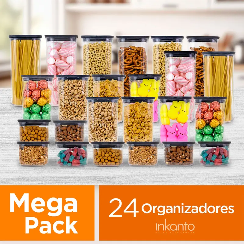 Mega Pack De 24 Contenedores De Plástico Inkanto 1